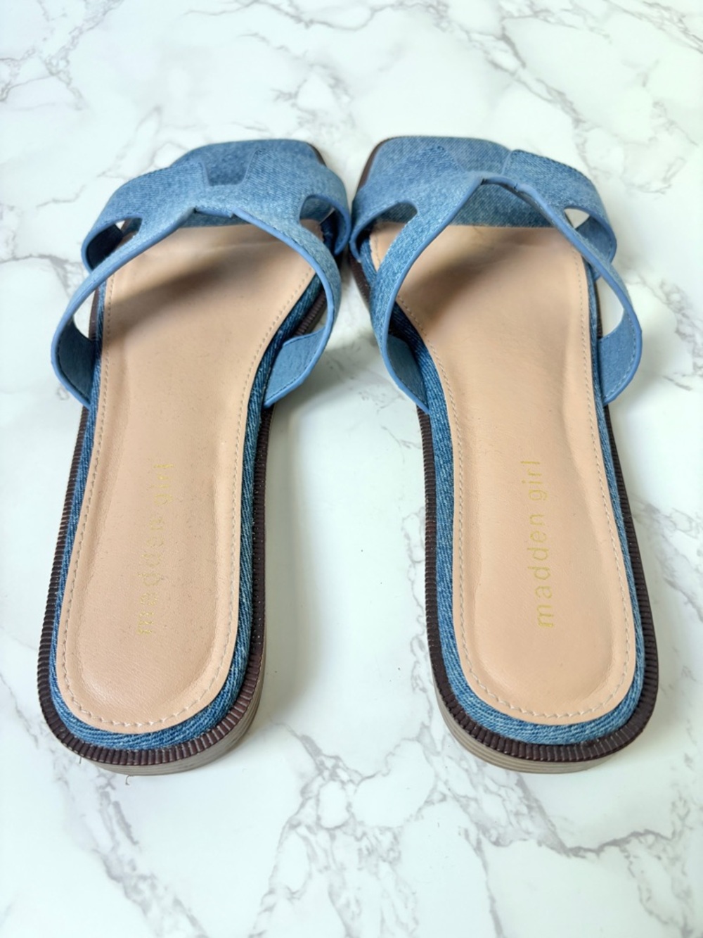 Madden Girl Denim Hailey Sandals Women’s Size 8.5 - Picture 3 of 8
